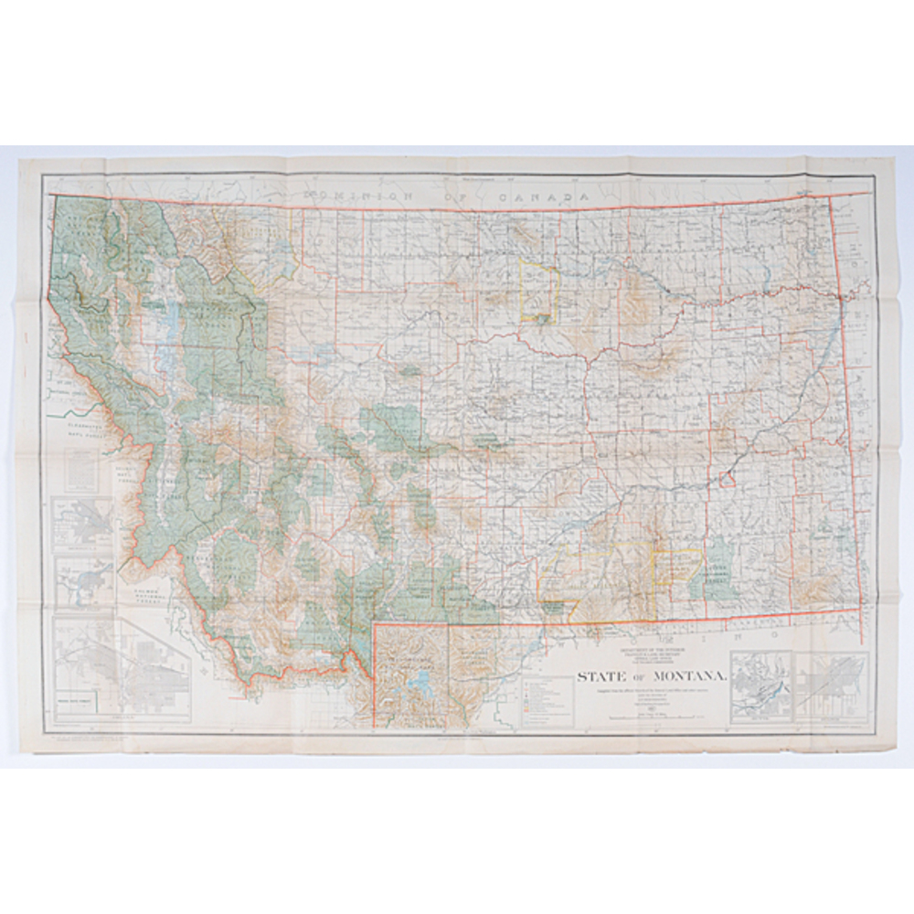 1917 Montana State Map Cowan s Auction House The Midwest s Most 