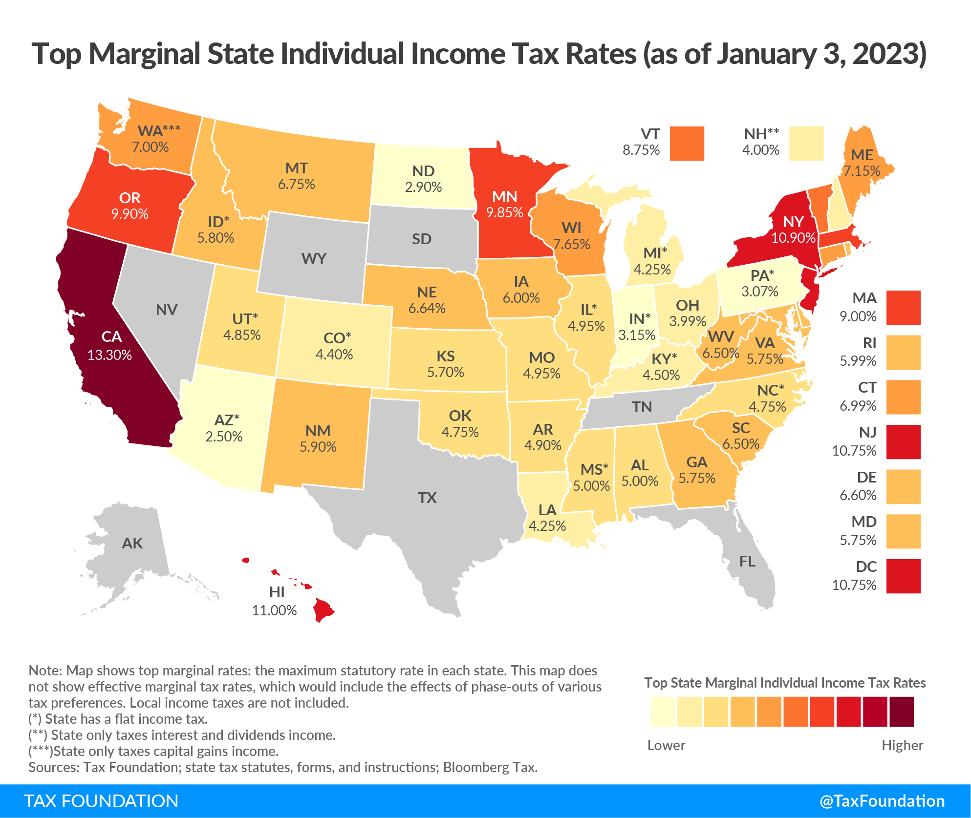 2023 State Income Tax Rates And Brackets Tax Foundation