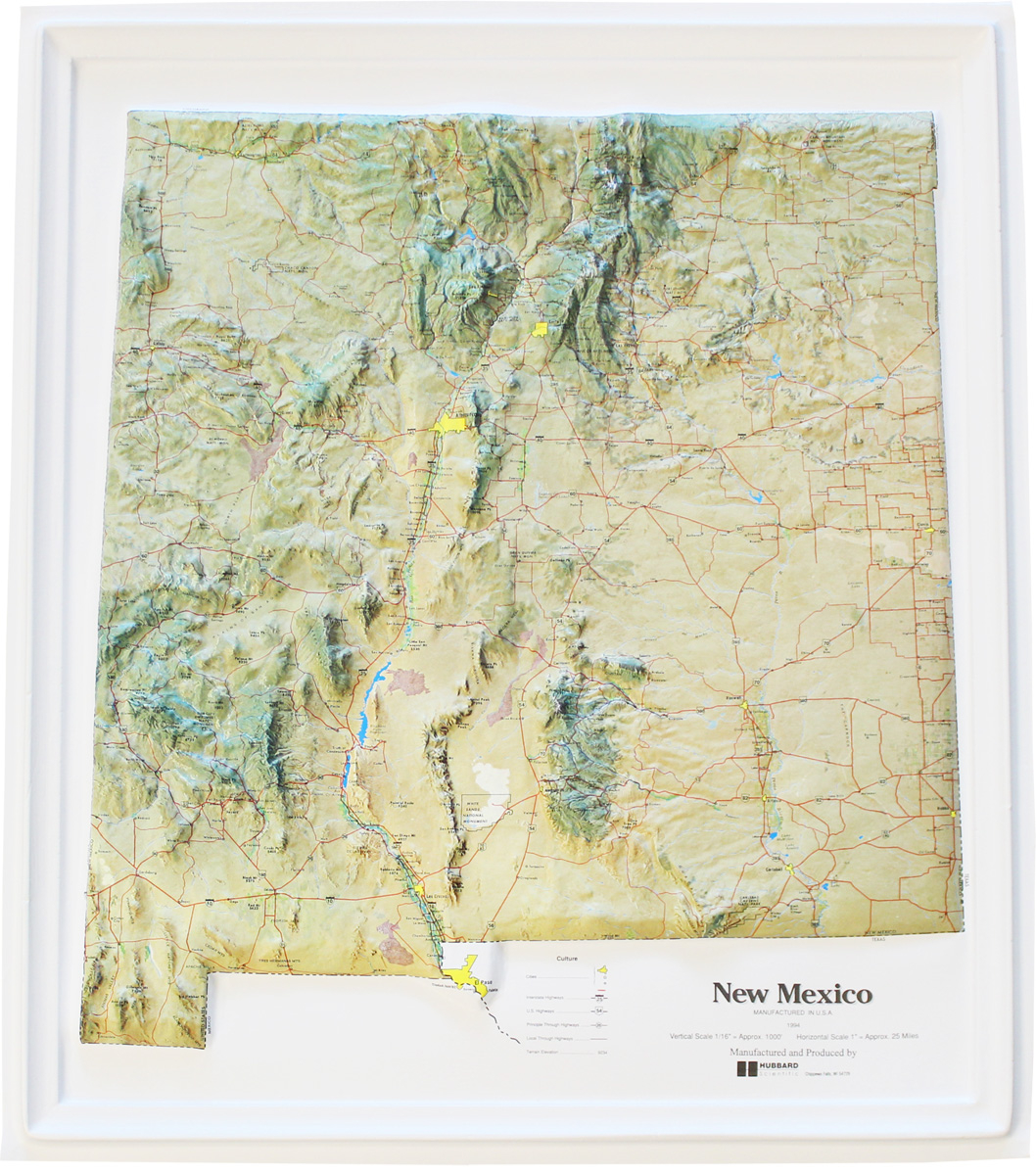 Buy New Mexico Relief Map Flagline