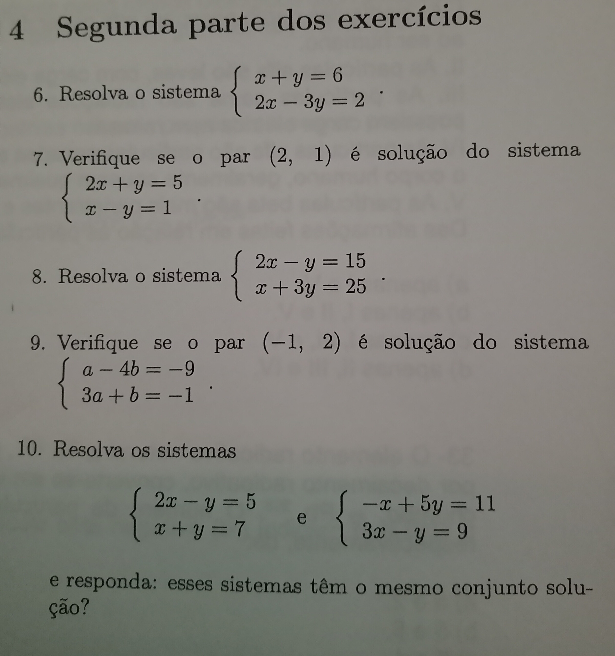 Equa es E Sistemas verifique Matem tica