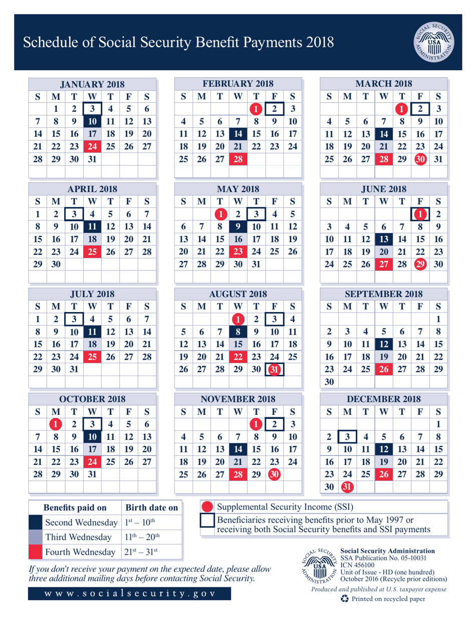  High Resolution Social Security Payment Schedule 2023