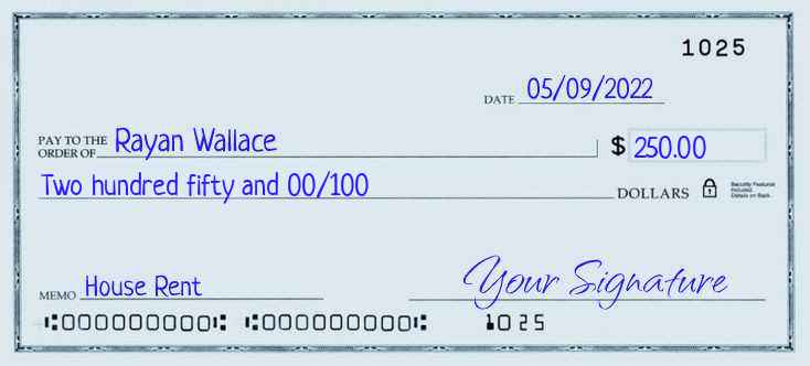 How To Write A Check For 250 Dollars Spell 250 On A Check