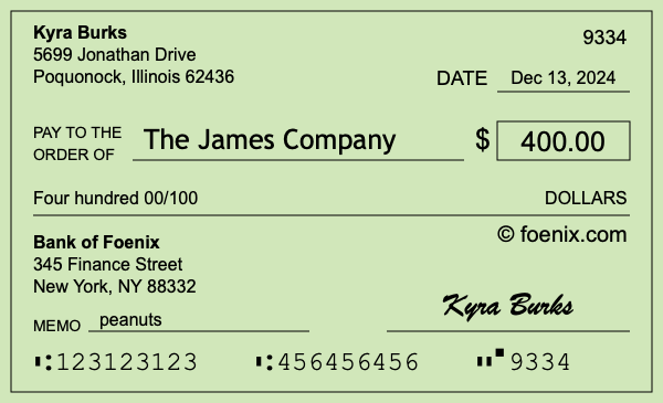 How To Write A Check For 400