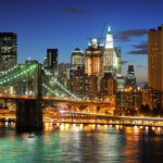 Incentive New York New York Manhattan Bridge After Sunset Maximize