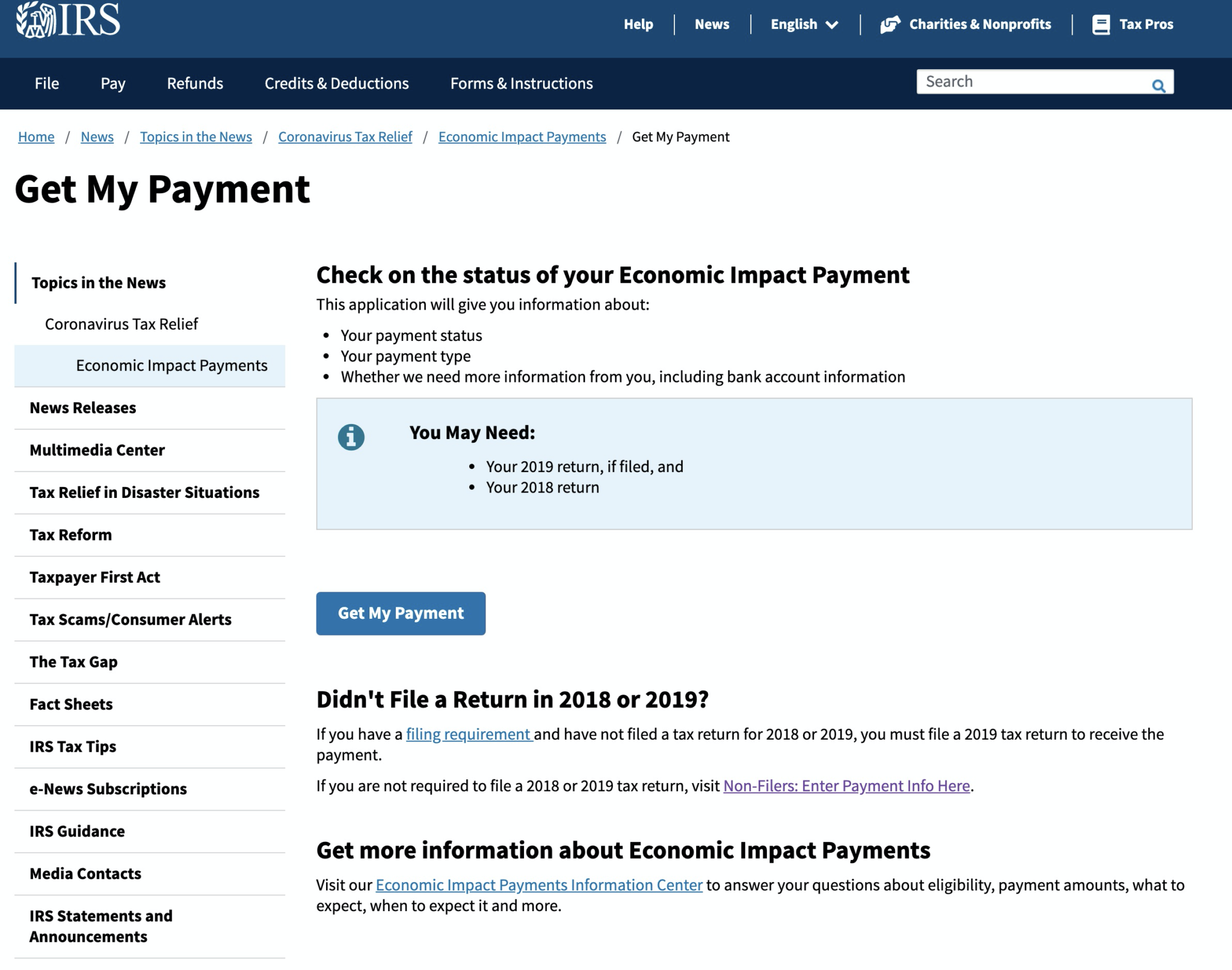 IRS Rolls Out Get My Payment An Official Tool For Tracking Stimulus 