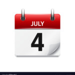 July 4 Flat Daily Calendar Icon Date And Vector Image