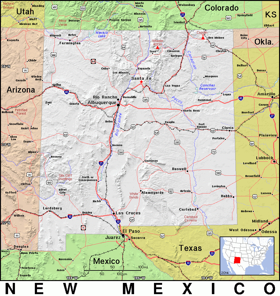 NM New Mexico Public Domain Maps By PAT The Free Open Source 