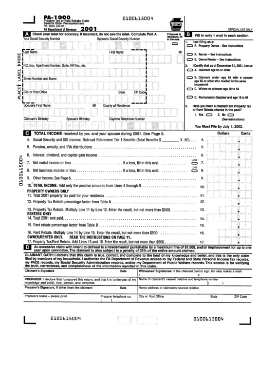 Pa Tax Rent Rebate Tax Rebate