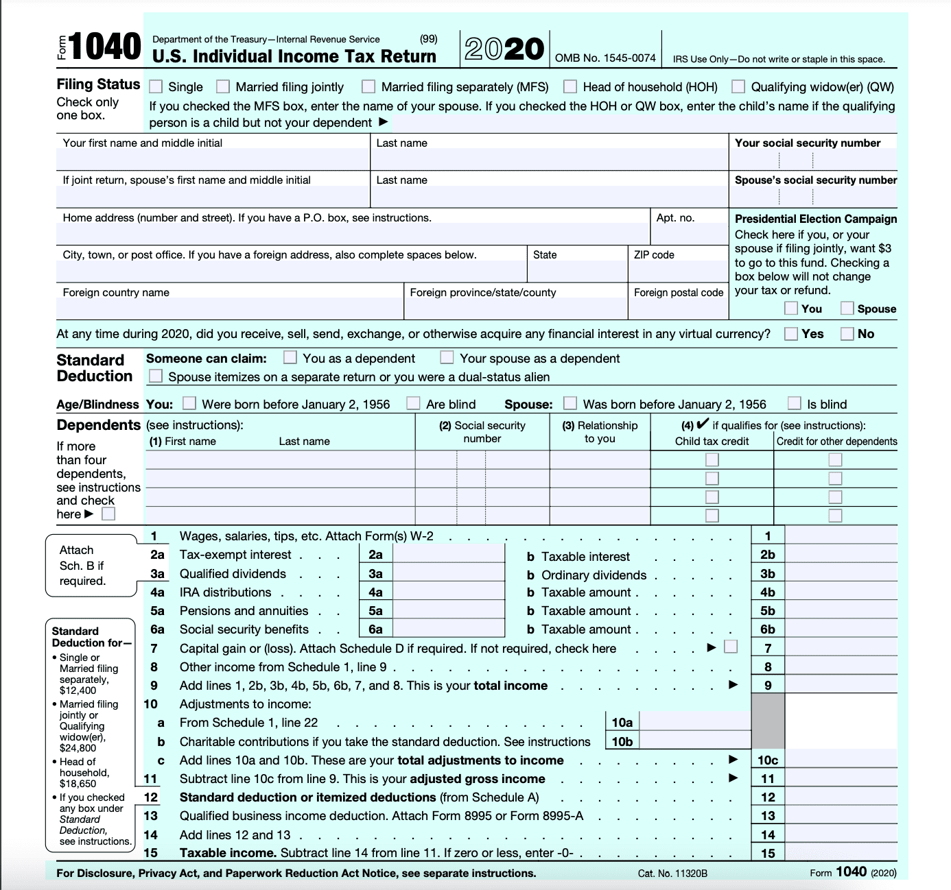 Printable Federal Tax Return Form Printable Forms Free Online