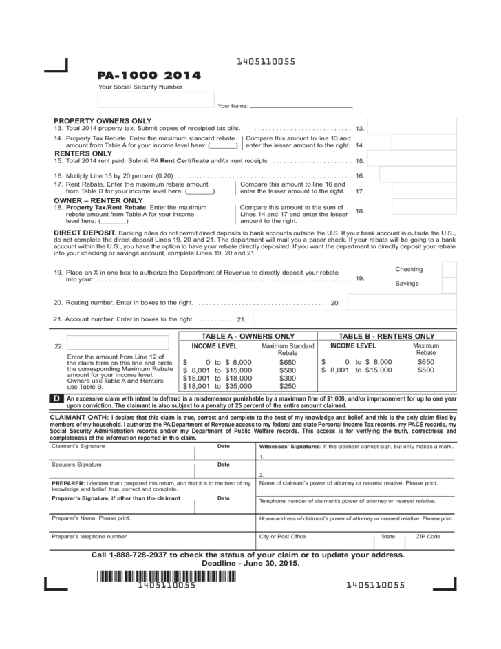 Property Tax Rent Rebate Pa Status Rent Rebates