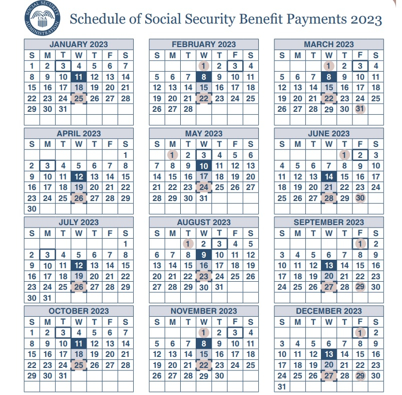 SSA Payment Schedule 2023 Schedule Of Social Security Benefit 