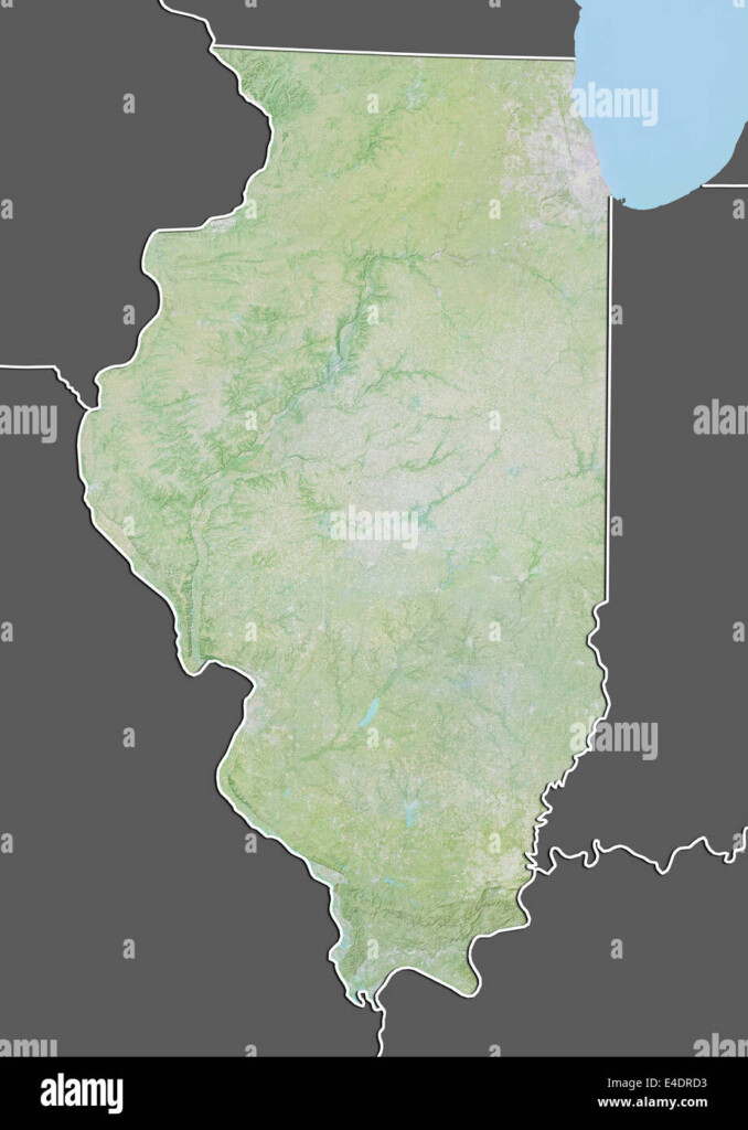 State Of Illinois United States Relief Map Stock Photo Alamy