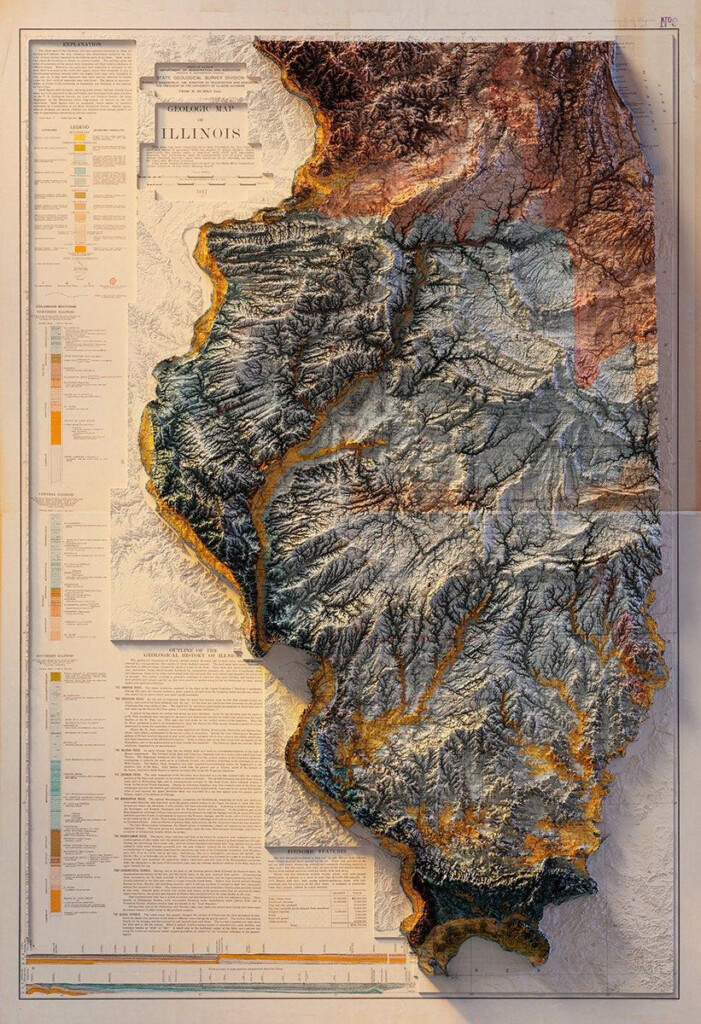 This Is A Digitally Rendered Geological Map From 1917 Of Illinois 