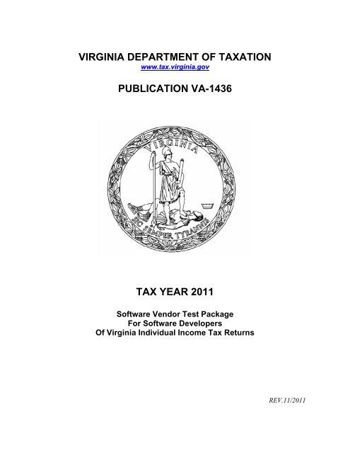 Virginia Department Of Taxation Publication Va 1436 Tax Year 2011